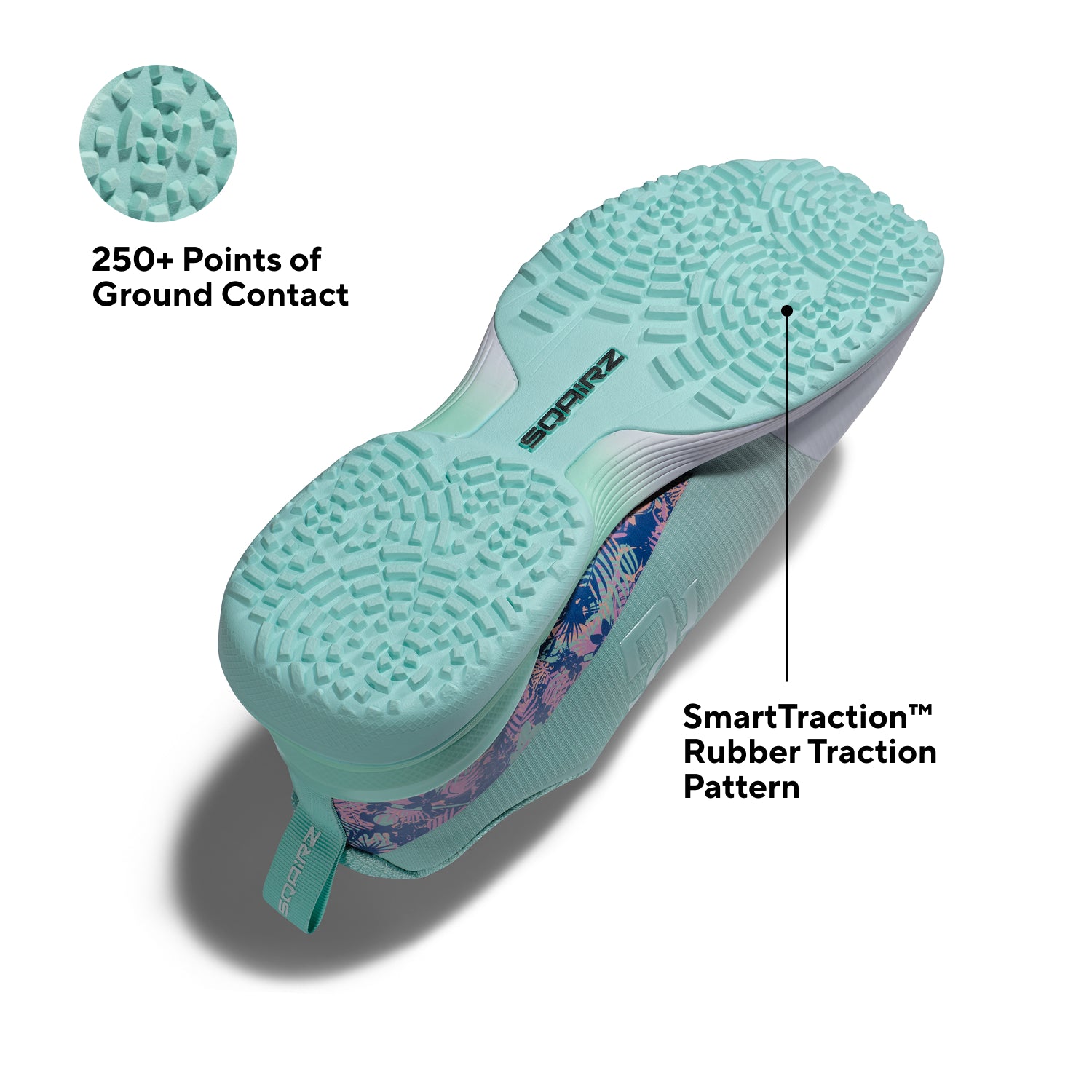 Close-up of turf shoe outsole showing rubber traction pattern for slowpitch softball